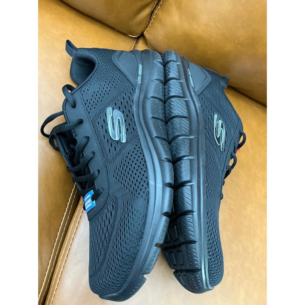 Skechers Sport Memory Foam Shoes Mens 10 Black New Lightweight Mesh Sneakers - Picture 3 of 11
